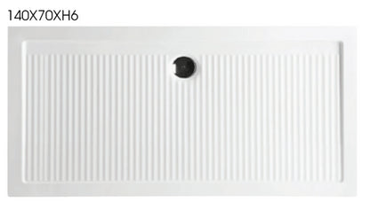 Piatto Doccia 70x140 in Ceramica H 6 cm Bianco Azzurra