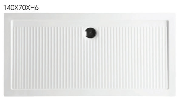 Piatto Doccia 70x140 in Ceramica H 6 cm Bianco Azzurra