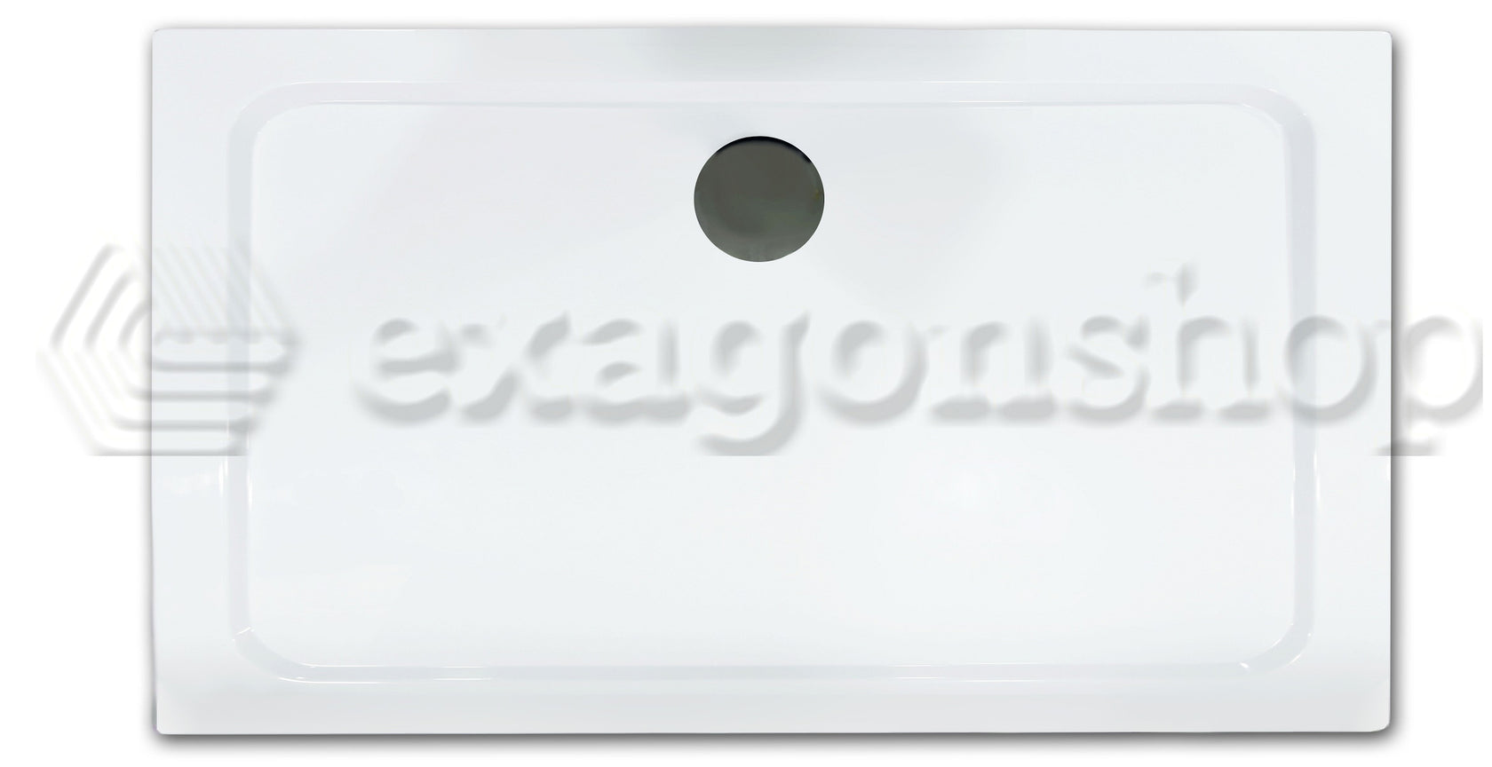 Piatto Doccia 160x80 in acrilico bianco lucido Con Piletta, vista laterale dello spessore e del bordo - Exagonshop
