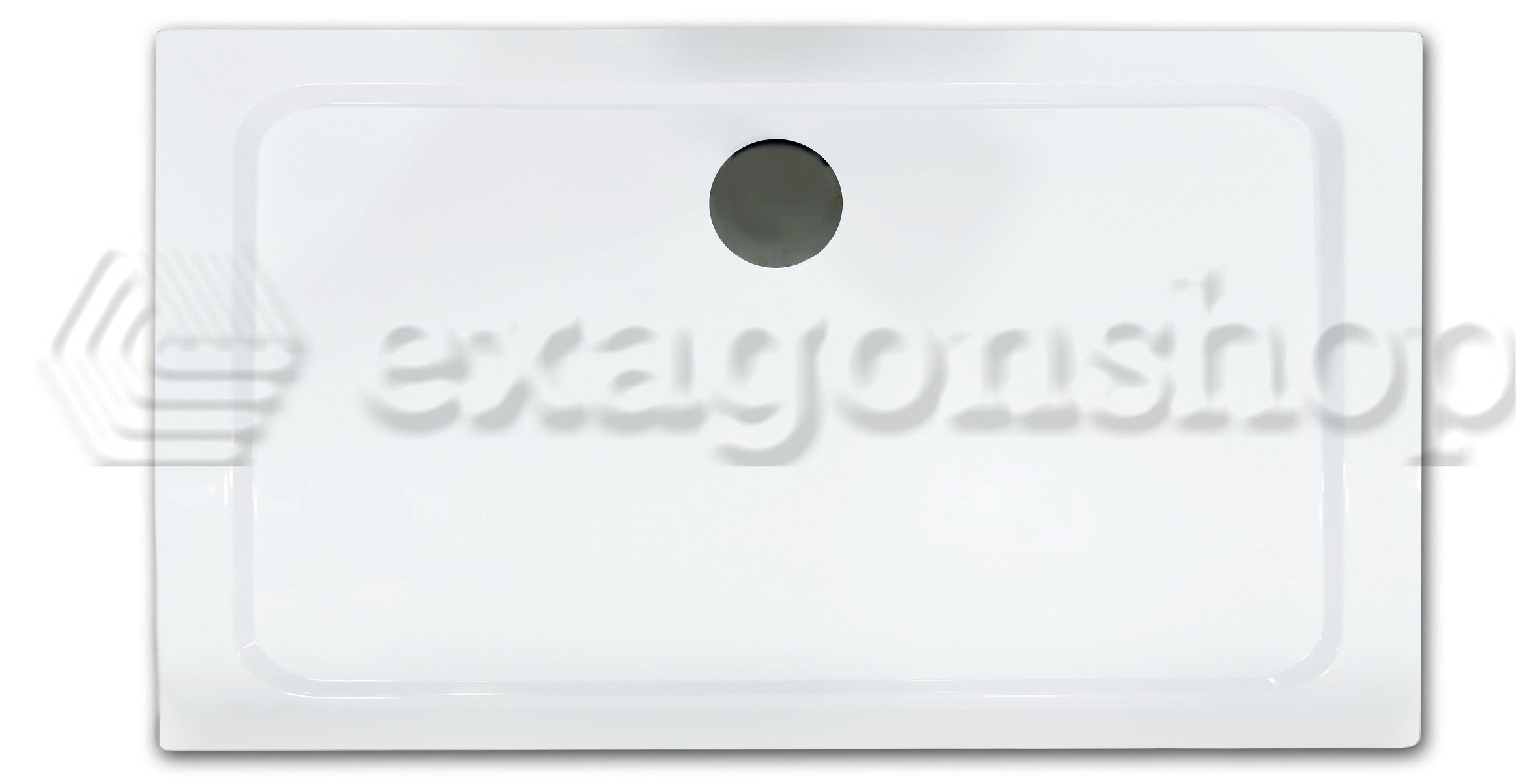 Piatto Doccia 160x80 in acrilico bianco lucido Con Piletta, vista laterale dello spessore e del bordo - Exagonshop