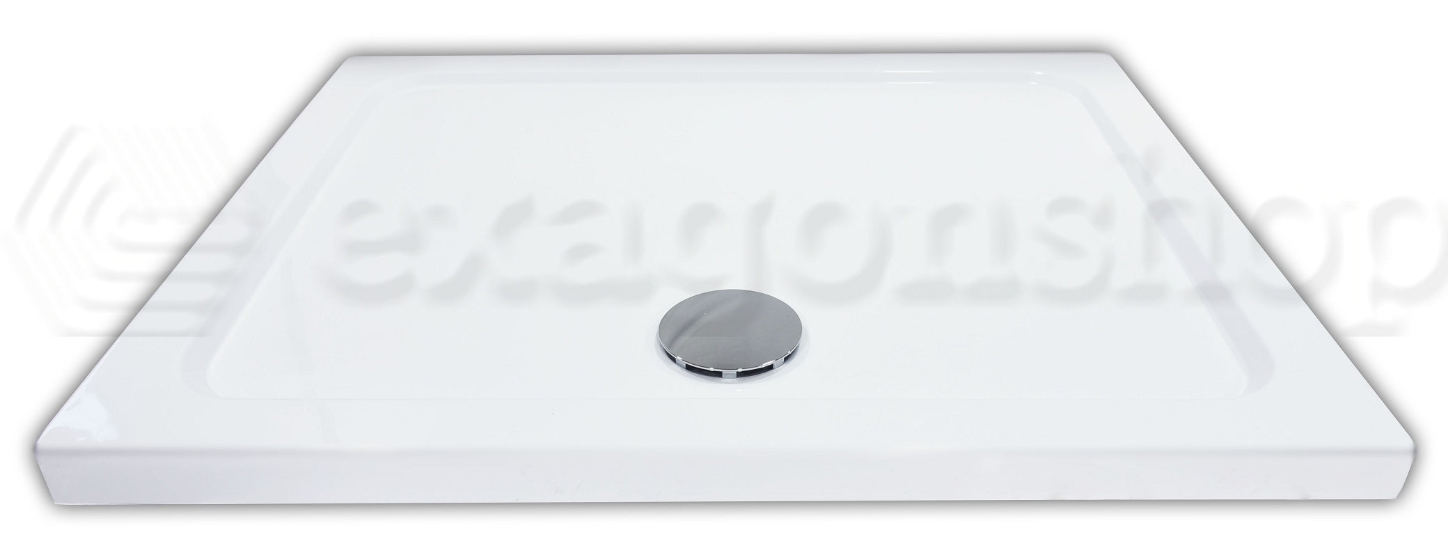 Piatto Doccia 70x90 in acrilico bianco lucido Con Piletta visto dall'alto con superficie e piletta di scarico - Exagonshop