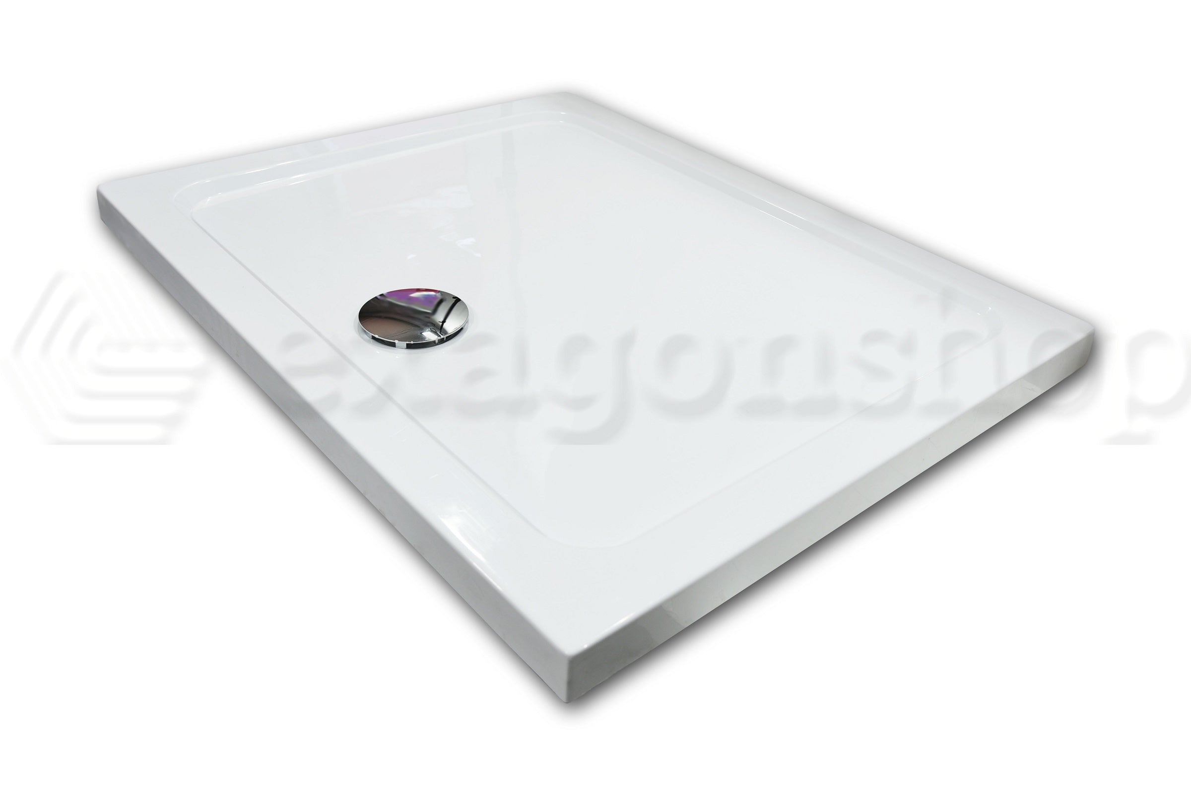 Piatto Doccia 160x80 in acrilico bianco lucido Con Piletta, dettaglio ravvicinato della texture antiscivolo - Exagonshop