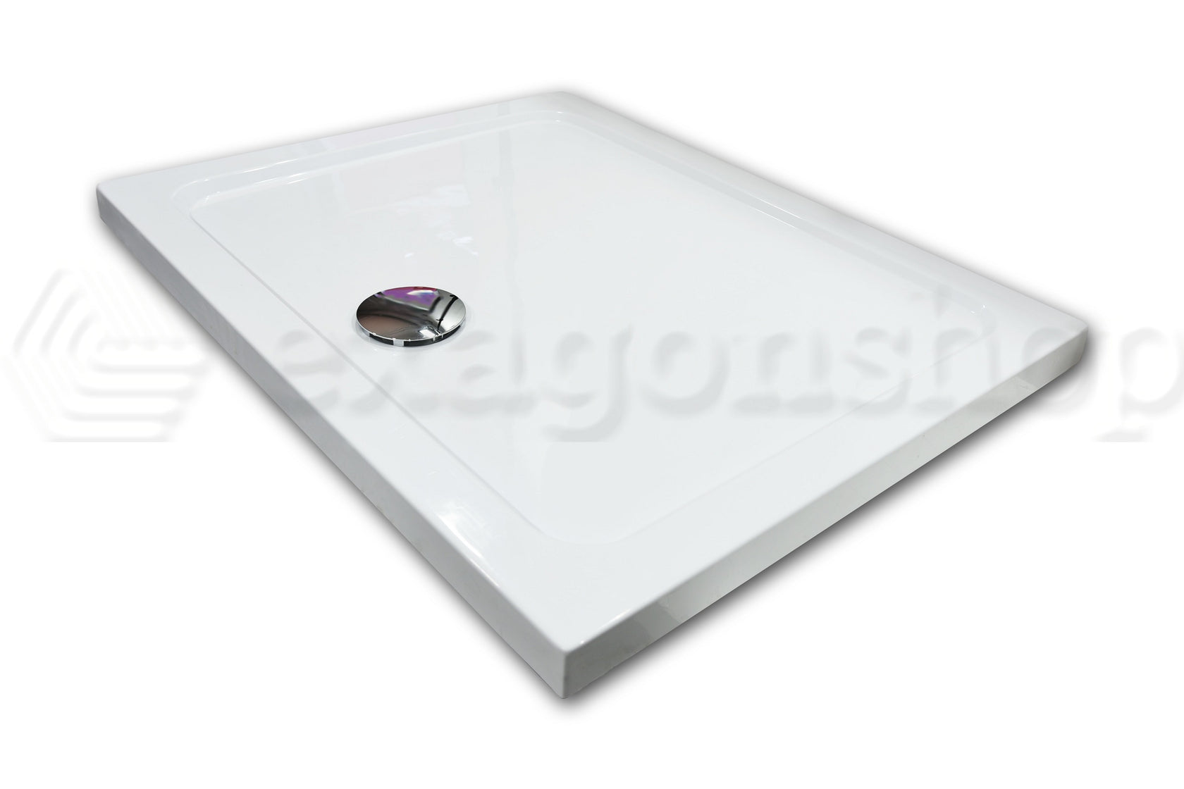 Piatto Doccia 70x90 in acrilico bianco lucido Con Piletta, dettaglio ravvicinato della texture antiscivolo - Exagonshop