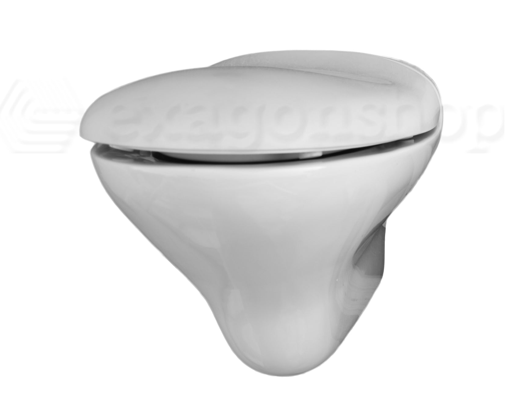 Ideal Standard Absolute Belvedere Vaso Sospeso senza sedile, vista frontale su sfondo bianco
