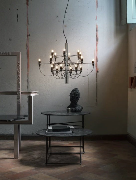 FLOS 2097/18 Frosted bulbs Lampadario 69 cm sospesa nero opaco a bulbi opachi