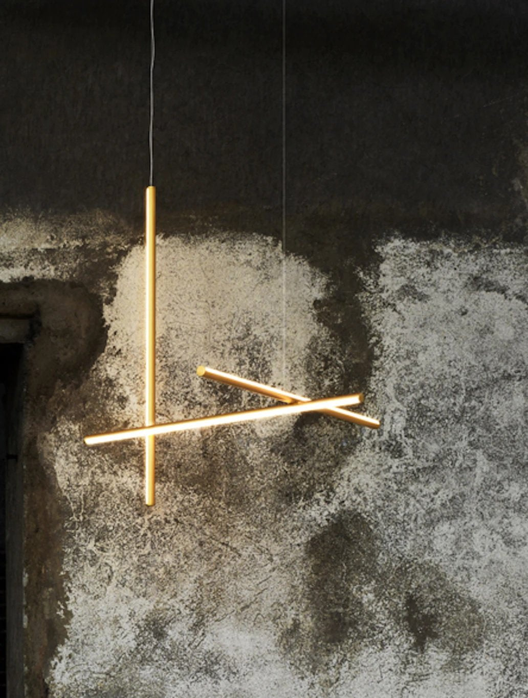 Flos Coordinates Suspension 1 Lampada sospesa Champagne spenta, dettaglio del corpo lampada e dei materiali