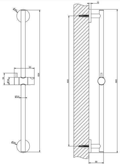 Asta Saliscendi doccia Cromo Emporio Shower 47302 Gessi