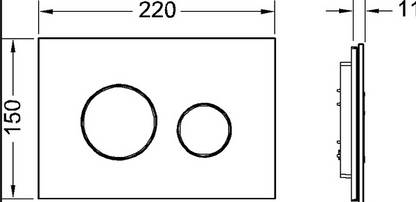 Tece teceloop 9240659 placca wc 2 pulsanti vetro bianco tasto cromato satinato