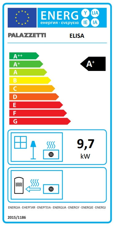 Schema tecnico di installazione di Palazzetti Elisa Stufa A Legna ad aria Con Rivestimento in con canna fumaria