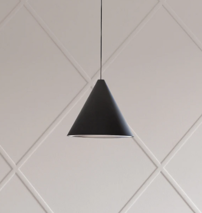 FLOS String Light Testa a Cono Lampada da sospensione/pavimento cavo 22 metri a luce diffusa in alluminio Nero