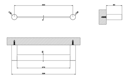 Porta Salviette 30 cm a muro steel brushed 54797 Gessi