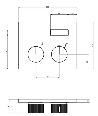 Parti esterne per miscelatore doccia termostatico a una funzione parte incasso non inclusa finox hi fi 63002 gessi