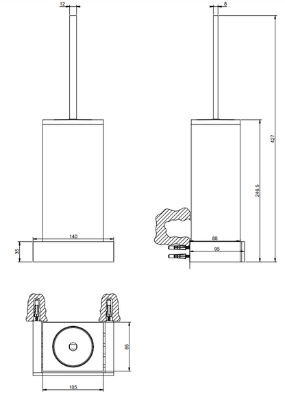 Portascopino wc a parete bianco Inverso 20819 Gessi