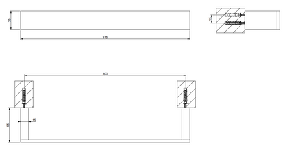 Porta salvietta 30 cm a parete cromo rettangolo 20897 gessi