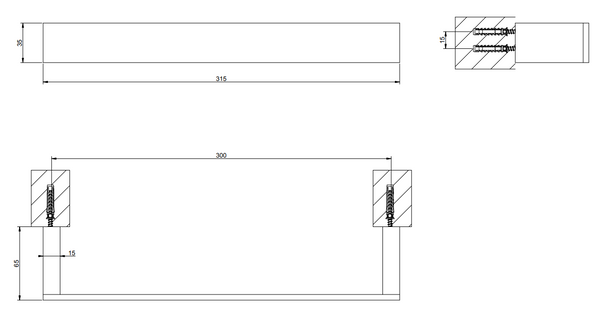 Porta salvietta 30 cm a parete cromo rettangolo 20897 gessi