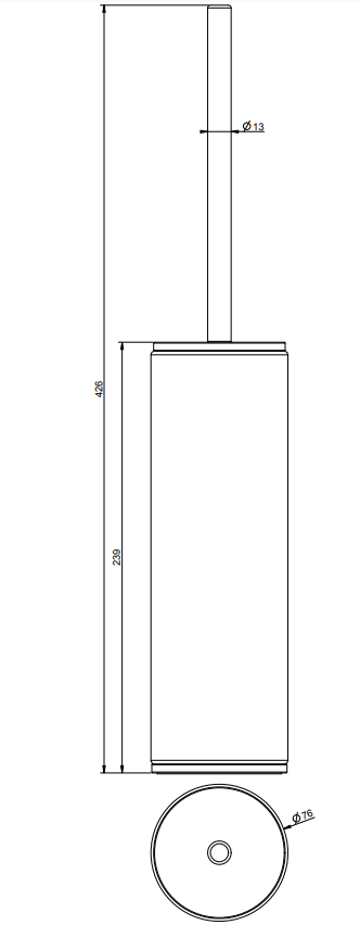 Gessi Inciso Porta scopino da appoggio black xl Nero Nero Xl, dettaglio ravvicinato del materiale e dell'aggancio