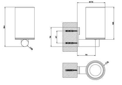 Bicchiere portaspazzolini a parete bianco steel brushed 54707 gessi