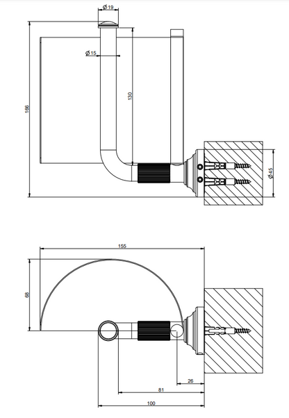 Porta rotolo a parete con coperchio cromo venti20 65449 gessi