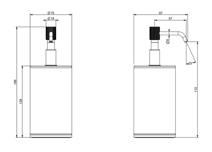 Porta dispenser da appoggio nero cromo Venti20 65438 Gessi