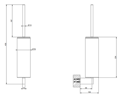 Porta scopino a muro nero brass brushed pvd 66420 Gessi
