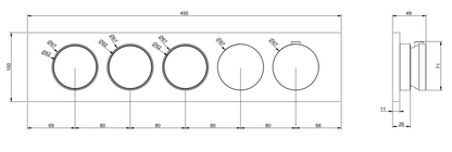 Parti esterne per miscelatore termostatico a tre funzioni indipendenti parti incasso non inclusa brass brushed 66224 gessi