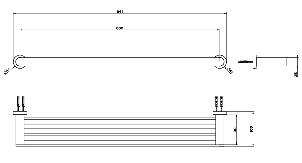 Gessi emporio Mensola a parete 60 cm cromo Cromo Lucido in bagno completo, vista d'insieme dell'ambiente