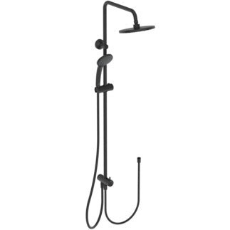 ideal standard idealrain colonna doccia con deviatore Nero Opaco, componenti inclusi smontati: corpo incasso, placca e rosone