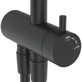 ideal standard idealrain colonna doccia con deviatore Nero Opaco, vista laterale del profilo