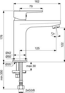 Ideal Standard Cerafine O set miscelatore per lavabo bidet e doccia con corpo ad incasso nero seta-BD131XG+BC705XG+A7193XG