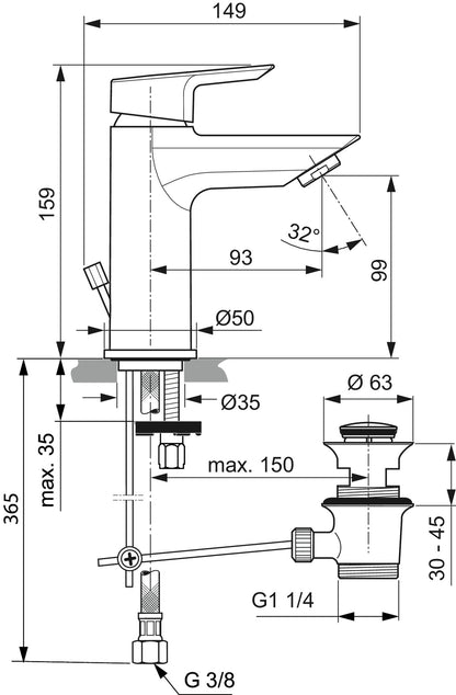 Ideal standard Ceramix coppia miscelatori lavabo e bidet con piletta cromo A7583AA A7582AA