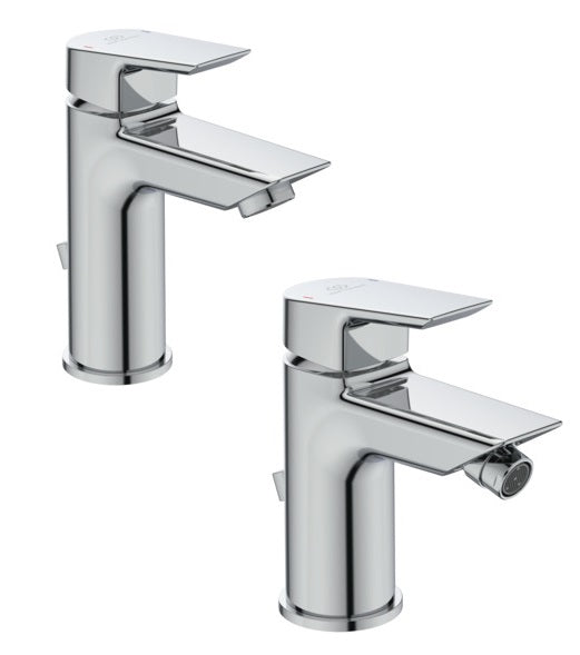 Ideal standard Ceramix coppia miscelatori lavabo e bidet con piletta cromo A7583AA A7582AA