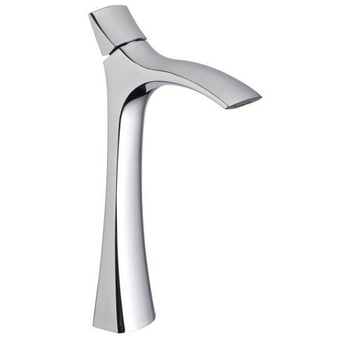 Treemme Hedo IT0918CCHEZZ miscelatore lavabo alto 222mm in Cromo Lucido in ottone e cromato ambientato su piano bagno con...