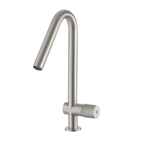 Treemme 22mm IT1111IS2HZZ miscelatore lavabo monocomando Acciaio in satinato ambientato su piano bagno con accessori...