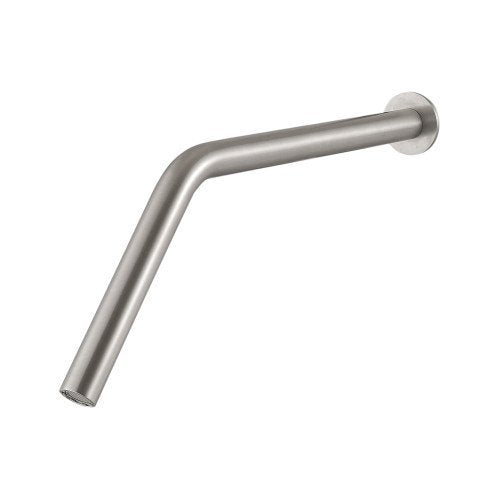 Treemme 22mm bocca lavabo a muro 17 cm senza parte incasso Acciaio in acciaio inox e satinato ambientato su piano bagno...