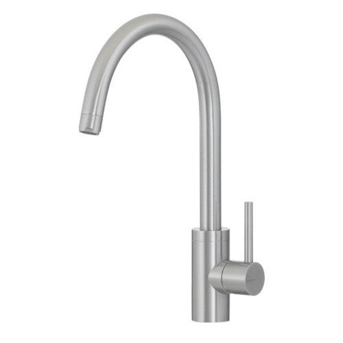 Treemme 40mm IT1332IS40ZZ miscelatore lavello cucina inox Acciaio in acciaio inox e satinato installato su lavello, vista...