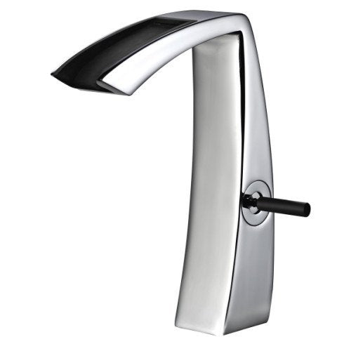 Treemme Arche miscelatore lavabo medio 180 mm a cascata Cromo Lucido ambientato su piano bagno con accessori...
