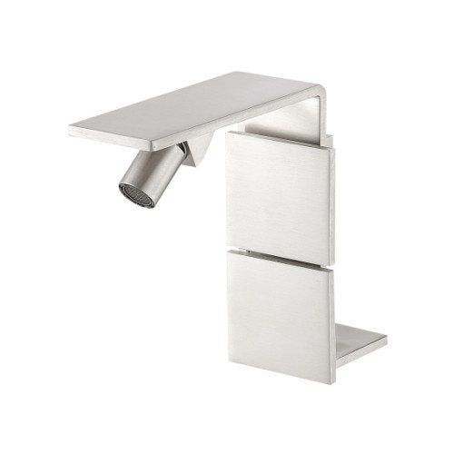 Treemme 5mm IT2524IS5FZZ miscelatore bidet slim in acciaio in acciaio inox e satinato, vista frontale della maniglia e...