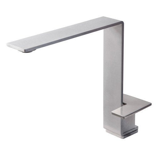 Treemme 5mm IT2834IS5BZZ miscelatore lavello monocomando Acciaio in satinato installato su lavello, vista della bocca e...