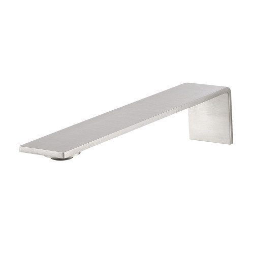 Treemme 5mm bocca lavabo 23 cm a muro in acciaio inox in satinato ambientato su piano bagno con accessori - Rubinetterie...