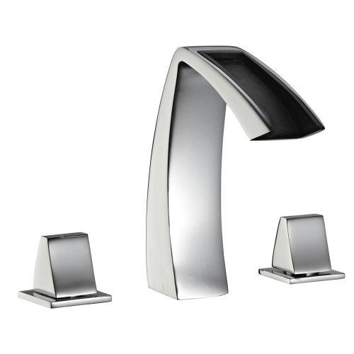 Treemme Arche IT3216CCKAZZ batteria lavabo 3 fori con Cromo Lucido in naturale ambientato su piano bagno con accessori...