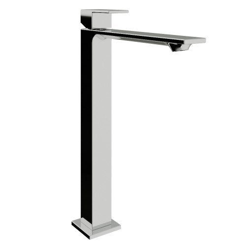 Treemme Q30 miscelatore monocomando lavabo alto 248mm in Cromo Lucido in ottone e cromato ambientato su piano bagno con...