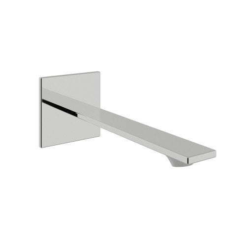 Treemme Q30 Bocca lavabo a muro 185 mm in ottone cromo Cromo Lucido in cromato ambientato su piano bagno con accessori...