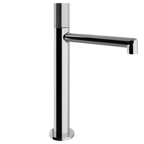 Treemme T30 Miscelatore monocomando lavabo 172mm con Cromo Lucido, vista frontale su sfondo bianco - Rubinetterie Treemme