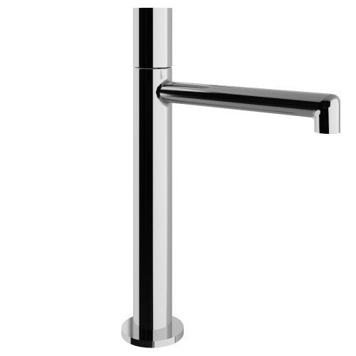 Treemme T30 miscelatore monocomando lavabo 172mm cromo Cromo Lucido, vista frontale su sfondo bianco - Rubinetterie Treemme