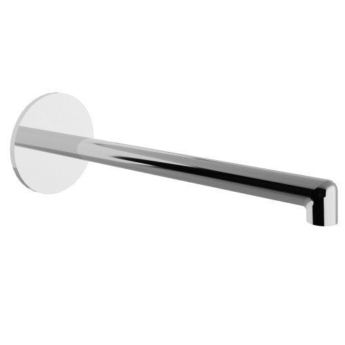 Treemme T30 bocca lavabo a muro 225 mm in ottone cromo Cromo Lucido, vista frontale su sfondo bianco - Rubinetterie Treemme