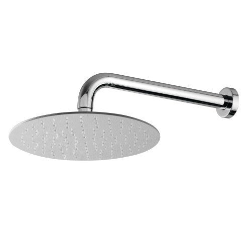 Treemme T30 soffione doccia 30 cm a parete anticalcare cromo Cromo Lucido, vista frontale della maniglia e della bocca di...