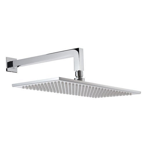 Treemme Arche IT6566CCZZZZ soffione 26x36 a parete Cromo Lucido, vista frontale della maniglia e della bocca di...