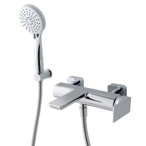 Treemme Hask IT6A00CCHAZZ miscelatore monocomando esterno Cromo Lucido visto dall'alto con superficie e piletta di...