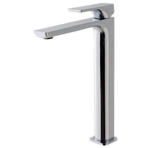Treemme Hask IT6A18CCHAZZ miscelatore monocomando lavabo Cromo Lucido ambientato su piano bagno con accessori...