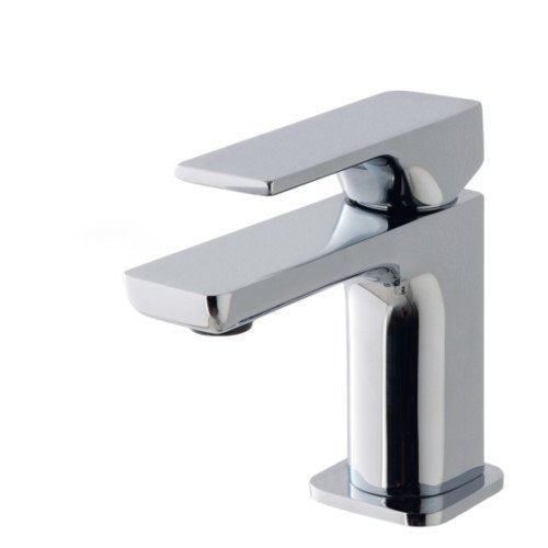Treemme Hask rubinetto lavabo monocomando acqua fredda cromo Cromo Lucido ambientato su piano bagno con accessori...